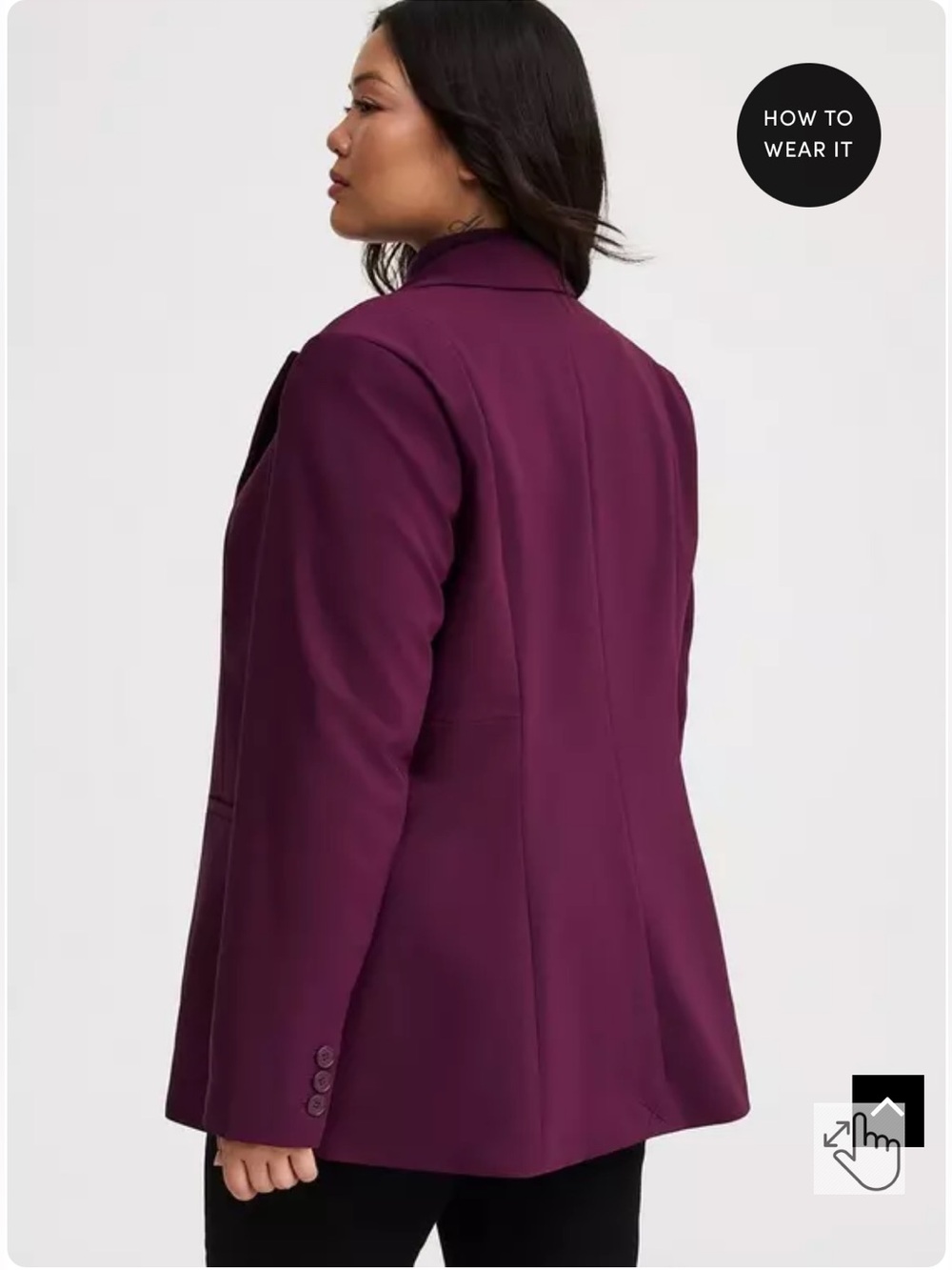 torrid Plum Purple Single-Button Blazer - Picture 2 of 13
